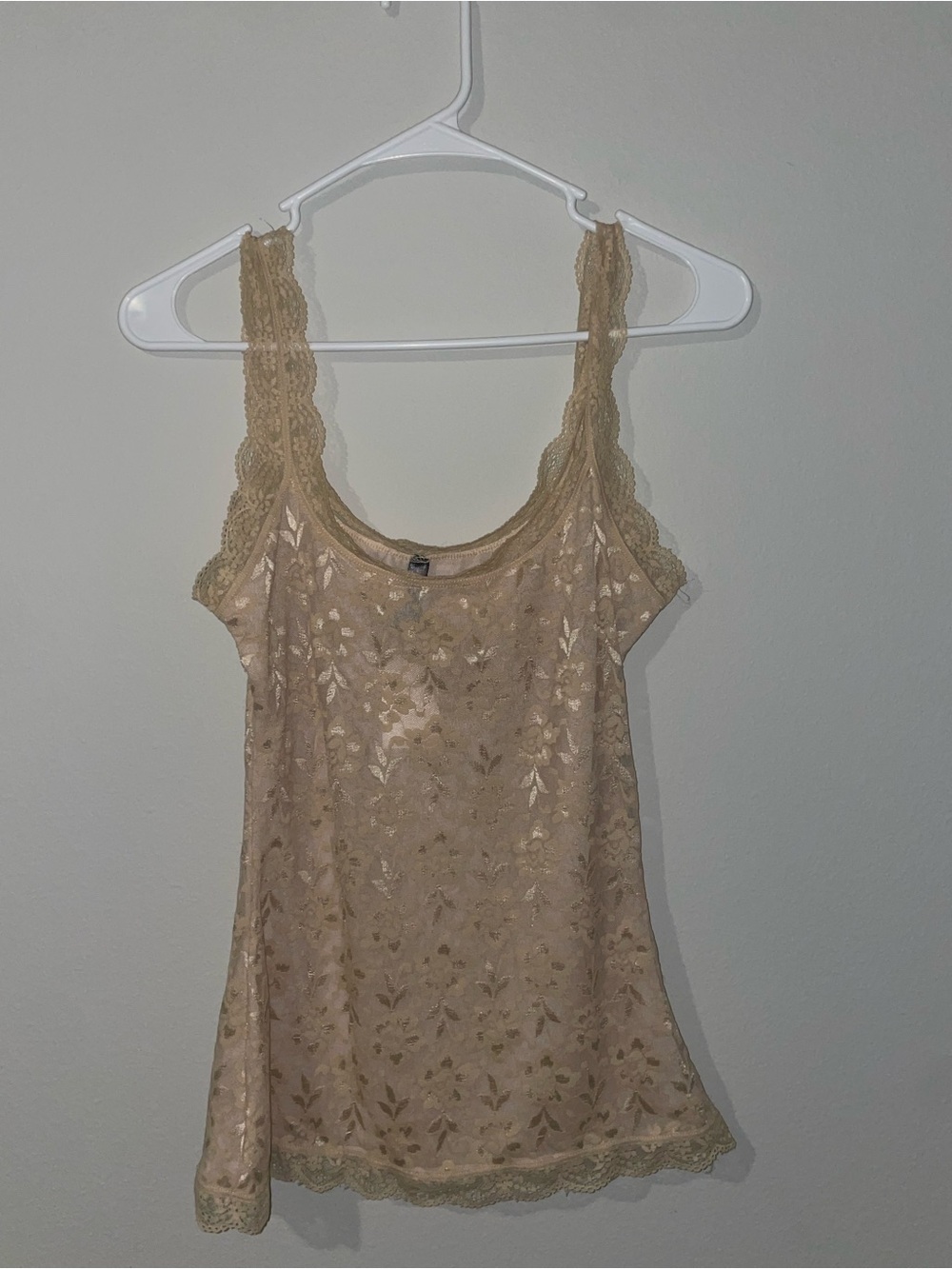 Romantic/Y2K Lace Trim Floral lace Tank Top